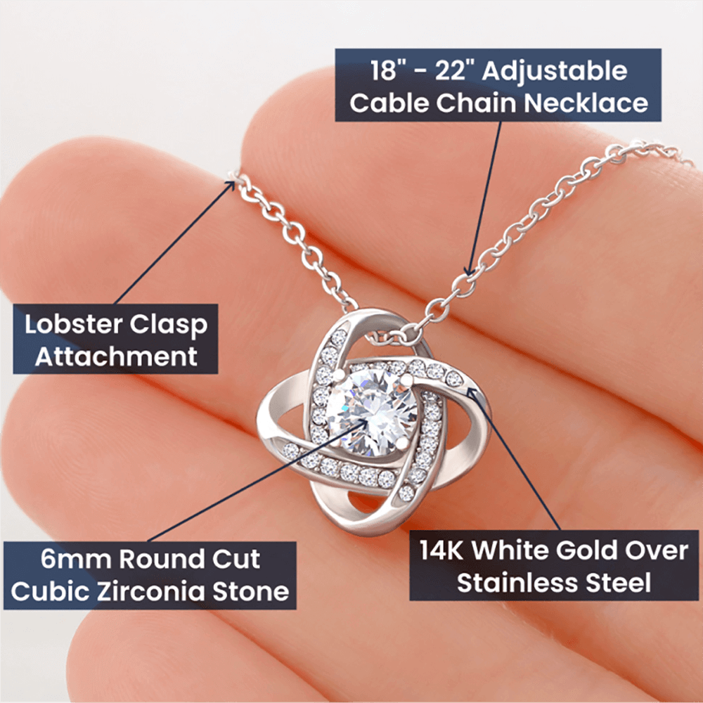 To My Wife – Love Knot Necklace with Christmas Message Card