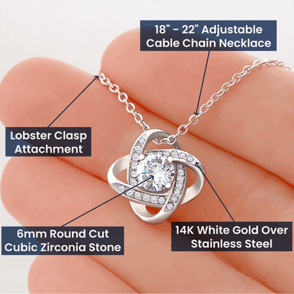To My Wife – Love Knot Necklace with Christmas Message Card